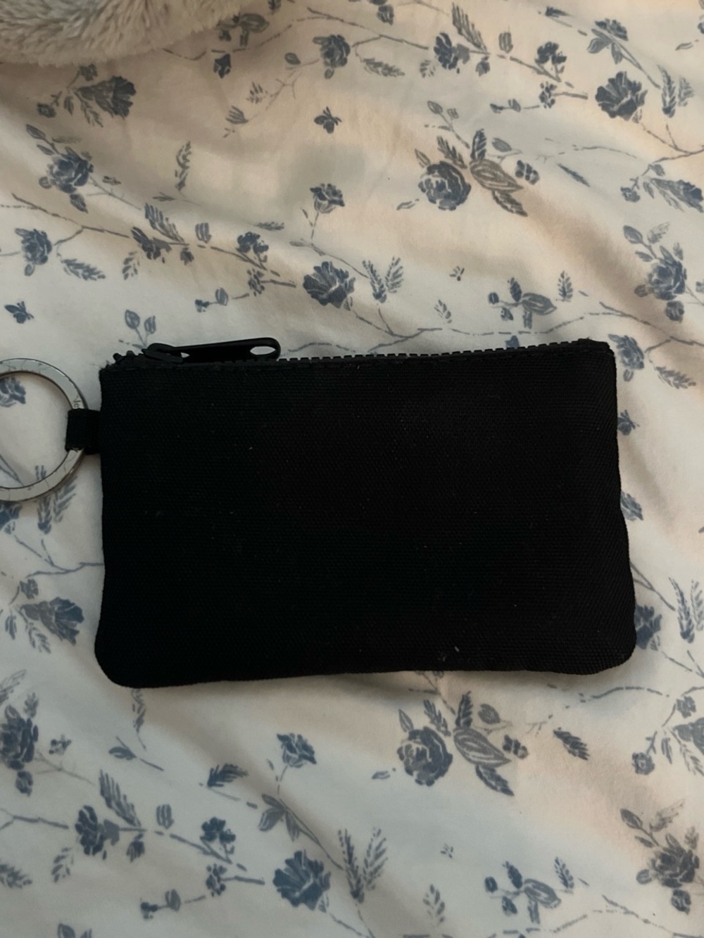 Women's Black Zip Keyring Coin Pouch - Minimal Wallet